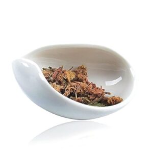 11x4cm white porcelain cha he tea vessel -coffee bean weighing tray-loose leaf tea presentation- tea accessory - tea scoop