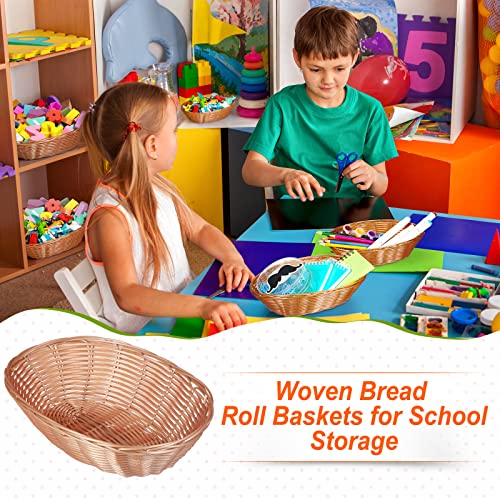 12 Pack Bulk Plastic Oval Basket Small Fruit Bread Basket Food Storage Basket Bin for Gifts Empty Home Kitchen Restaurant Food Serving Storage Display Decor