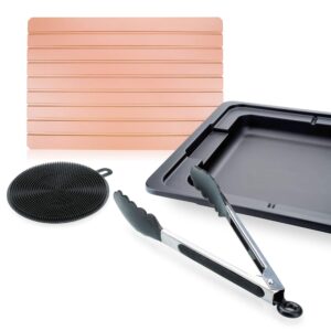 Premium Ultra Fast Defrosting Tray for Frozen Meat, Miracle Thaw Defrosting Tray, Extra Thick Meat Defroster Tray for Quick Thawing, Rose Gold Defrosting Plate Board with Sturdy Water Drip Tray