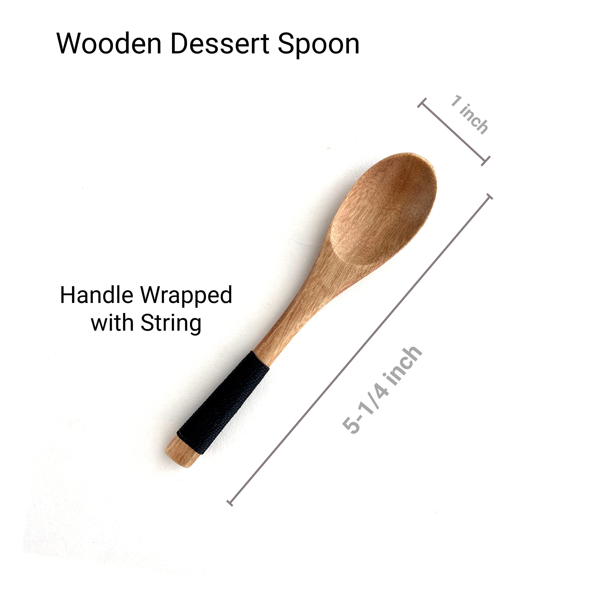 JapanBargain 2686x4, Set of 4 Wooden Dessert Spoons Coffee Spoons Yogurt Spoons Snack Spoons Ice Cream Spoons Small Children Spoons, 5-1/4 inch