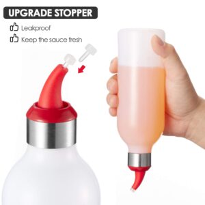 Condiment Squeeze Bottle Sauce Squeeze Squirt Bottle for Kitchen Plastic Syrup Container Food Dispenser for Oil Ketchup Griddle Hot Sauce