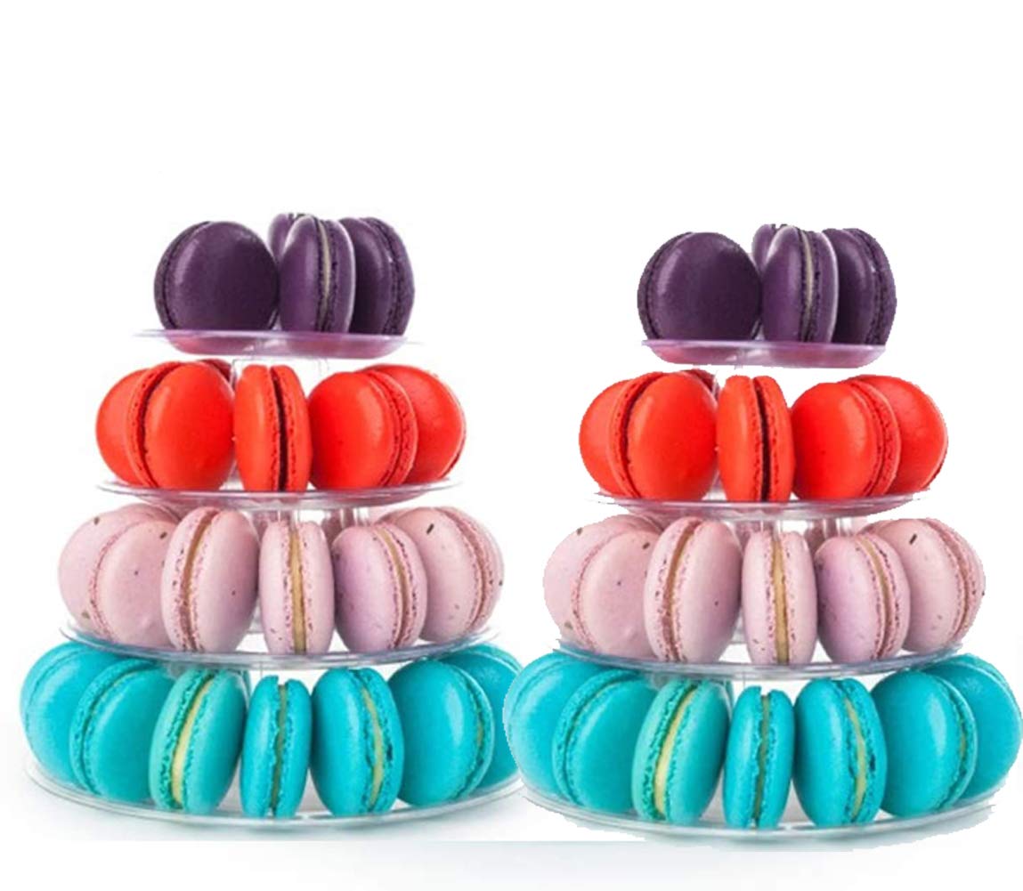 Candora 2Pcs 4-Storey Macaron Display Stand Cake Stand Macaron Tower