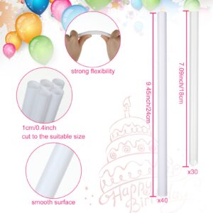 80Pcs Cake Tier Stacking Kit 10Pcs Clear Cake Separator Plates for 4, 6, 8, 10, 12 Inch Cakes with 30Pcs Clear Cake Stacking Dowels and 40Pcs White Plastic Cake Sticks Support Rods for Tiered Cake