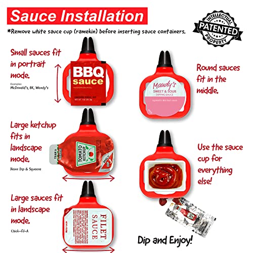 Saucemoto Dip Clip | Car Sauce Holder for Ketchup and Dipping sauces. No More Dry Fries or sauceless Nuggets. As seen on Shark Tank (2 Count Pack, Pink)