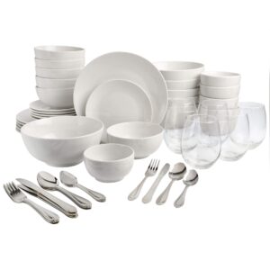 gibson home all u need dinnerware combo set, white, 60-piece