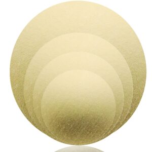4 pack cake boards, 6, 8, 10, 12 inch round cake circles, cake base cardboards 1 of each size for cake decorating, golden