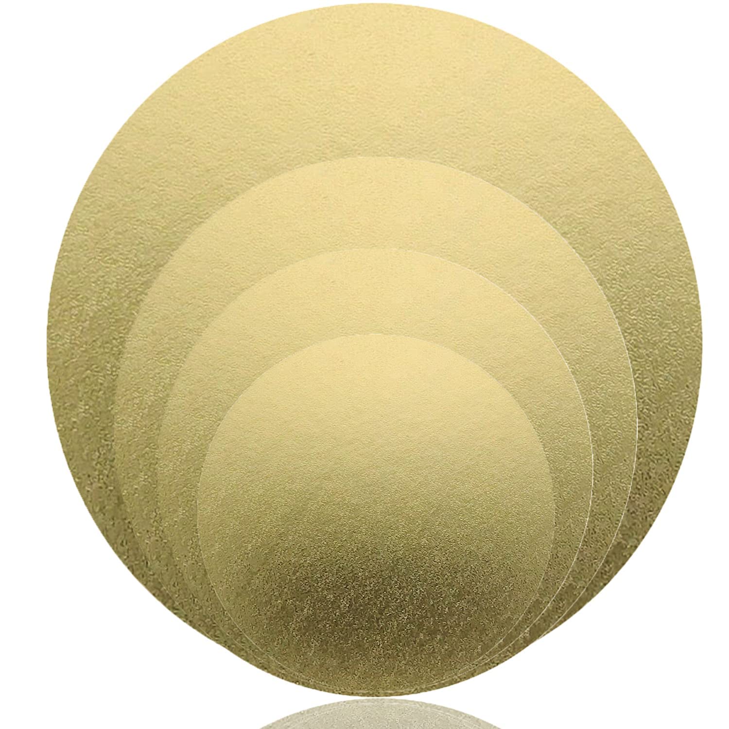 4 Pack Cake Boards, 6, 8, 10, 12 Inch Round Cake Circles, Cake Base Cardboards 1 of Each Size for Cake Decorating, Golden