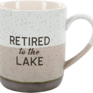 Pavilion - Retired To The Lake - Large 15 Oz Stoneware Coffee Cup Mug