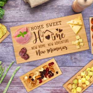 CryCarrot Housewarming Gift for New Home, Home Sweet Home Cheese Board Gifts, New Apartment New House Owner Gift, Party Charcuterie Cheese Board And Serving Platter Trays Gift Set of 5