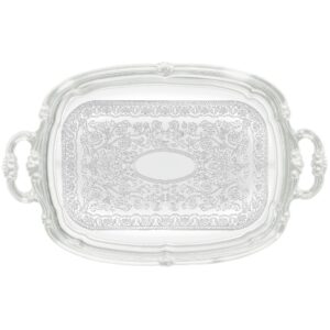 winco cmt-1912 oblong tray with integrated handle, chrome,medium