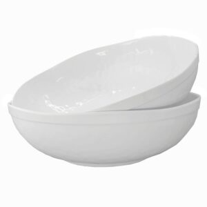 kx-ware melamine serving bowls -2pcs 12inch larger salad bowls/mixing bowls,white color| break-resistant 100% melamine bowls | dishwasher safe,bpa free