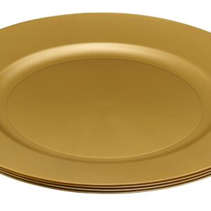 ELEGANT DISPOSABLES 13'' Party Chargers Large Plates & Platters Great for Elegant Party's Weddings Tableware Great for Serving dish Gold Pack of 12