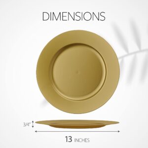 ELEGANT DISPOSABLES 13'' Party Chargers Large Plates & Platters Great for Elegant Party's Weddings Tableware Great for Serving dish Gold Pack of 12