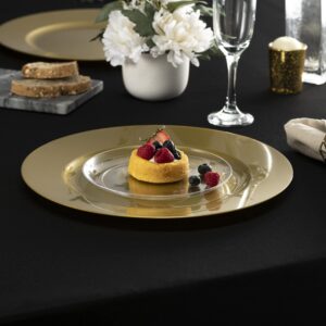 ELEGANT DISPOSABLES 13'' Party Chargers Large Plates & Platters Great for Elegant Party's Weddings Tableware Great for Serving dish Gold Pack of 12