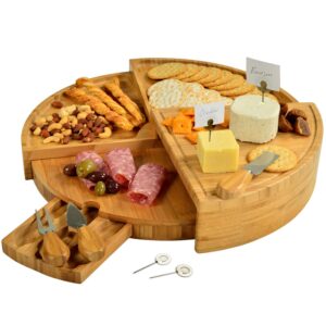 Picnic at Ascot Delux Custom Engraved Bamboo Cheese/Charcuterie Cutting Board - Patented Design - Quality Assured