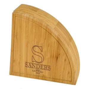Picnic at Ascot Delux Custom Engraved Bamboo Cheese/Charcuterie Cutting Board - Patented Design - Quality Assured