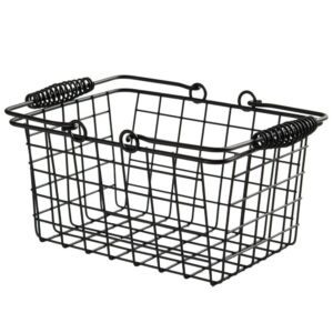 american metalcraft rbhb975 9" x 7" black rectangular basket w/ handles