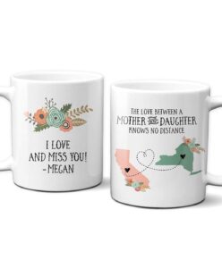 canary road two state mother daughter mug | gift wrap included | gift for mom | gift for her | mother present | mothers day gift | long distance map gift | unique mom gift | gift for daughter