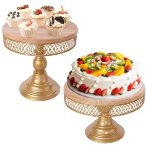 weharnar set of 2 cake stand for dessert table cake plate tray for wedding birthday baby shower christmas party, cake stand 12" 10"