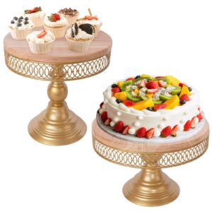 weharnar Set of 2 Cake Stand for Dessert Table Cake Plate Tray for Wedding Birthday Baby Shower Christmas Party, Cake Stand 12" 10"