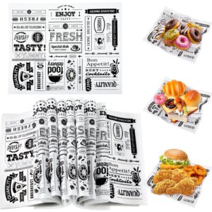 newsprint wax paper sheets deli wax paper grease proof deli wrap paper waterproof food wrapping paper sheets food trays food basket liners for home kitchen baking hamburger sandwich (150 pieces)