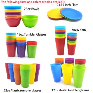 KOXIN-KARLU Plastic Plates, 10-inch Dinner Plates Reusable Plates Picnic Plates, set of 12 Multicolor