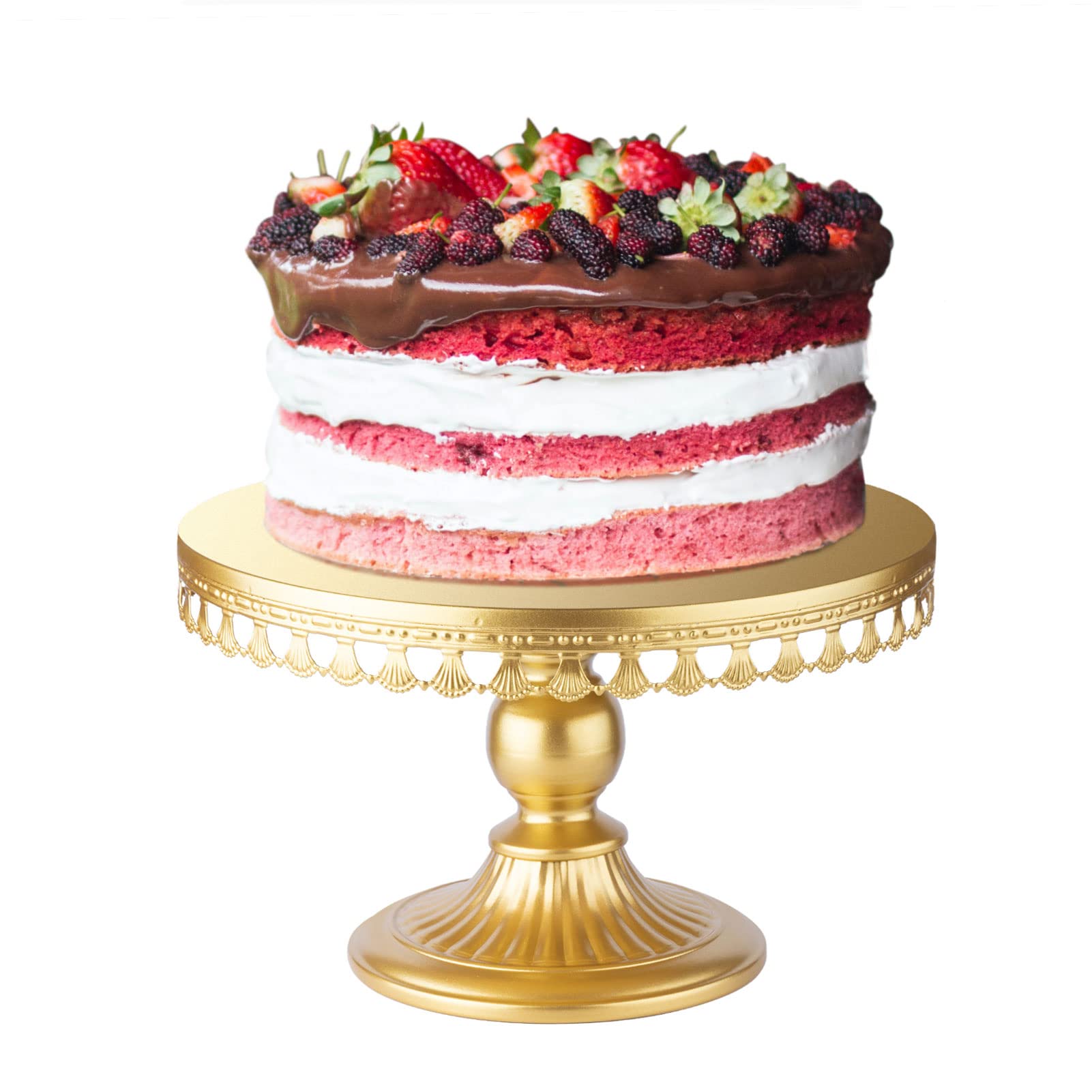 Capesaro Gold Cake Stand,12 Inches Round Cupcake Stands Metal Cake Display Stand for Wedding Brithday Celebration Baby Shower