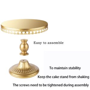 Capesaro Gold Cake Stand,12 Inches Round Cupcake Stands Metal Cake Display Stand for Wedding Brithday Celebration Baby Shower