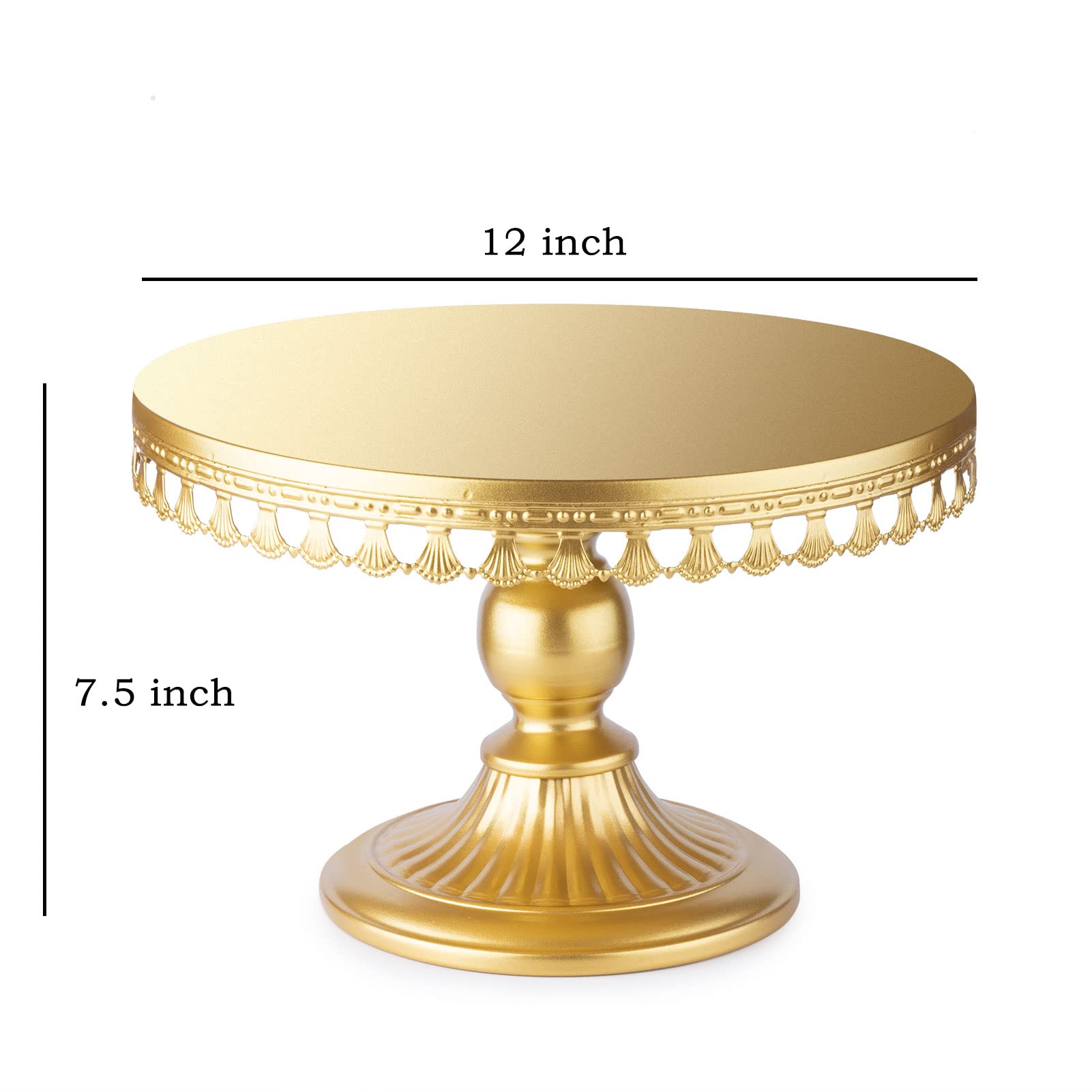 Capesaro Gold Cake Stand,12 Inches Round Cupcake Stands Metal Cake Display Stand for Wedding Brithday Celebration Baby Shower