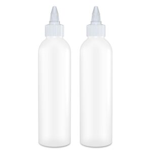 brightfrom condiment squeeze bottles, 6 oz empty squirt bottle, leak proof - great for ketchup, mustard, syrup, sauces, dressing, oil, arts & crafts, bpa free plastic - 2 pack (twist top)