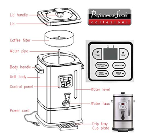 Professional Series, 50-Cup Digital Coffee Urn, Programmable Timer, Stainless Steel Filter & Body