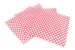 cucinaprime 12"x 12" food basket liner, red and white checkered- 100 pack