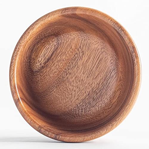 Acacia Wooden Salad Bowls (Set of 2): 6" x 3" Individual Wood Serving Bowls for Fruits, Cereal, or Soup - Handmade from a Single Organic Piece of Acacia Wood, Food Safe