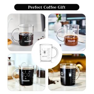 GLASKEY Caffeine Beaker Mug,16 oz Anti-dripping Borosilicate Caffeine Mug,Cool Coffee Mugs with Handle,Chemistry Mug,Measuring for Coffee,Tea,Hot and Cold Beverage