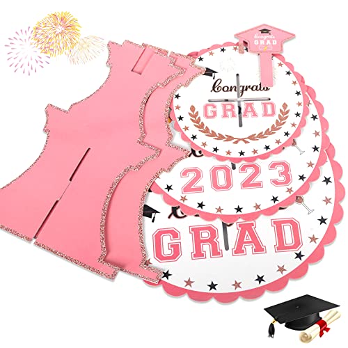 Yunqing Graduation Decorations Class of 2023 - Cupcake Stand Set with 12 Pack Graduation Cake Toppers, Perfect for Graduation Theme Dessert & Gift Presentation