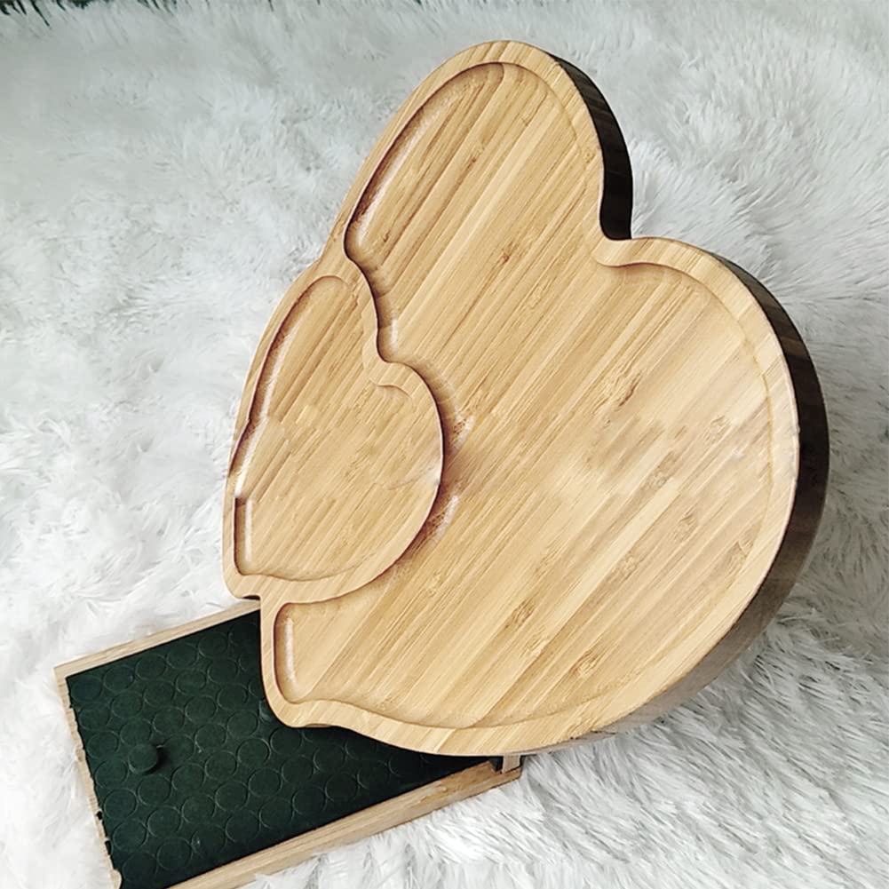 BWWNBY Wooden Serving Tray Heart Shaped Cheese Board Salad Plate Dinner Plate Cake Plate Decorative Serving Platter Plate for Snack Candy Food Fruit Valentines Day Decor (size:10.63x10.63x0.63inch)