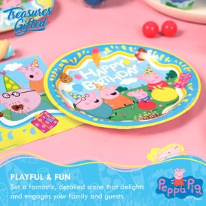 Treasures Gifted Officially Licensed Peppa Pig Birthday Party Supplies - Serves 24 Guests - Dinnerware Starter Set - Peppa Pig Party Supplies Including Peppa Pig Plates & Peppa Pig Napkins