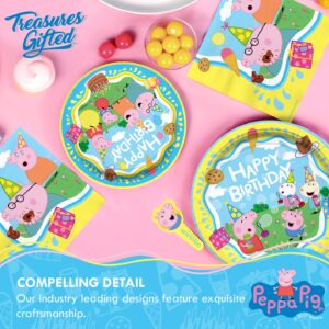 Treasures Gifted Officially Licensed Peppa Pig Birthday Party Supplies - Serves 24 Guests - Dinnerware Starter Set - Peppa Pig Party Supplies Including Peppa Pig Plates & Peppa Pig Napkins