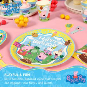 Treasures Gifted Officially Licensed Peppa Pig Birthday Party Supplies - Serves 24 Guests - Dinnerware Starter Set - Peppa Pig Party Supplies Including Peppa Pig Plates & Peppa Pig Napkins