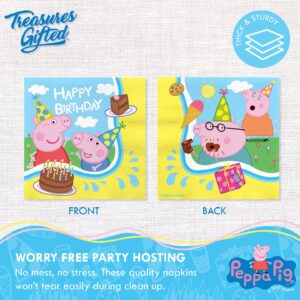 Treasures Gifted Officially Licensed Peppa Pig Birthday Party Supplies - Serves 24 Guests - Dinnerware Starter Set - Peppa Pig Party Supplies Including Peppa Pig Plates & Peppa Pig Napkins