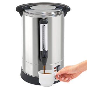 PartyHut 100-Cup XL Commercial Coffee Urn | Stainless Steel Coffee Maker Hot Beverage Dispenser for Catering & Events | Extra Large Commercial Size Coffee Brewer Broiler