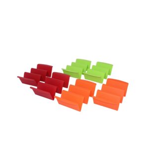imusa taco holder, 6 pack, green, orange, red
