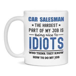 funny car salesman mug - car salesman gift, 11-ounce white