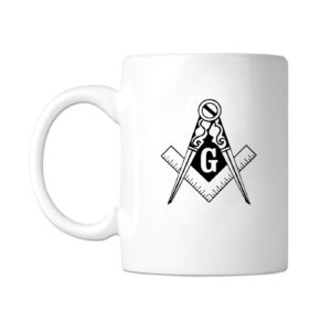 traditional square & compass masonic coffee mug - [11 oz.]