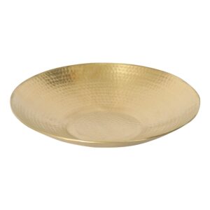 de kulture handmade pure brass fruit plate for serving traditional dinner serveware & pooja thali, ideal for new year, anniversary, birthday gift, 10" d inches, golden