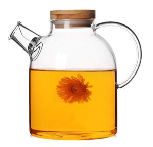 emoyi 60 ounce glass kettle - pitcher - heat resistant borosilicate glass - stove-top safe teapot carafe