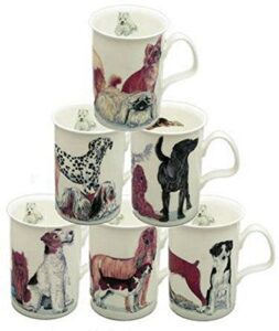roy kirkham lancaster mug, dogs galore, set of 6