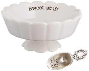 mud pie candy dish "sweet stuff" with scoop, white