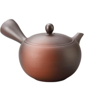 Japanese Teapot Kyusu Tokoname Youhen Clay Teapot 11.8 Fluid Ounces Fusen L161 (1)