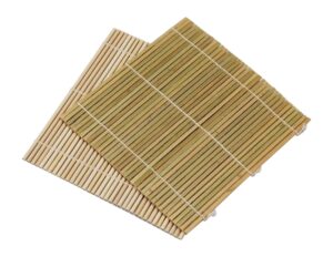 japanbargain 3987, set of 6 bamboo sushi rolling mats sushi roller sushi mat sushi maker kit, flat and round bamboo mats, 9-1/2 inches